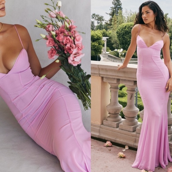 HOUSE OF CB 'Loren' Pink Corset Maxi Dress - Picture 4 of 13